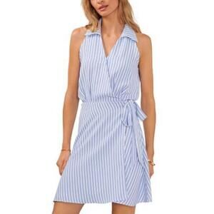 Vince Camuto Blue Striped Wrap Dress - Size L